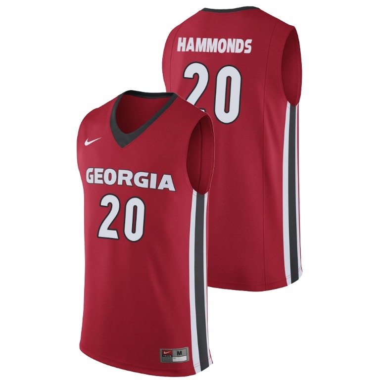 Georgia Bulldogs Men's NCAA Rayshaun Hammonds #20 Red Replica College Basketball Jersey CPX1849GQ